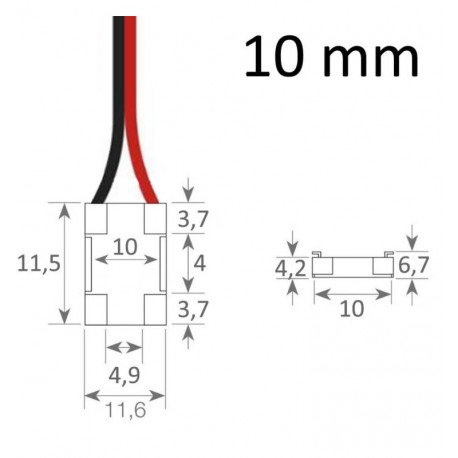 Transparante connector voor ledstrips COB en SMD 8-10 mm IP20