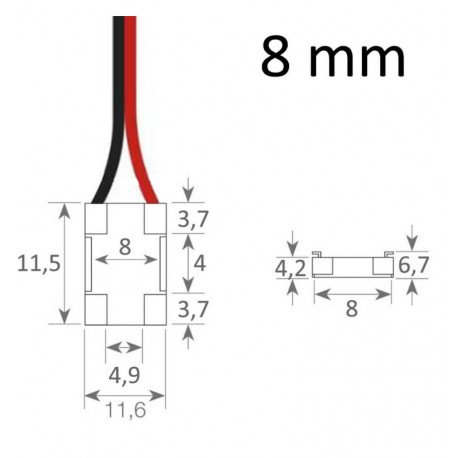 Transparante connector voor ledstrips COB en SMD 8-10 mm IP20