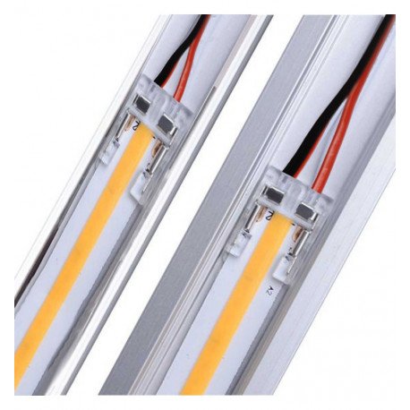 Conector transparente tiras LED COB y SMD 8-10mm IP20