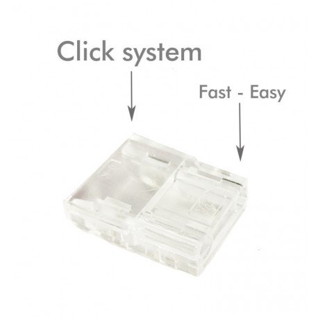 Conector tiras LED COB y SMD 10mm IP20 sin soldadura