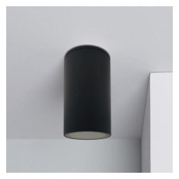 Plafond-wandlamp LED zwart aluminium dubbel ring-design GU10 IP65