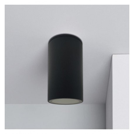 Plafond-wandlamp LED zwart aluminium dubbel ring-design GU10 IP65