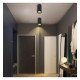 Plafond-wandlamp LED zwart aluminium dubbel ring-design GU10 IP65