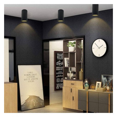 Aplique LED techo negro aluminio doble aro GU10 IP65