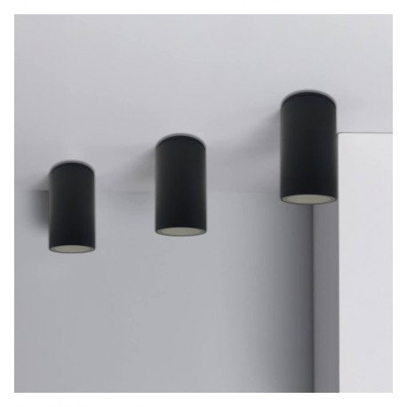 Aplique LED techo negro aluminio doble aro GU10 IP65