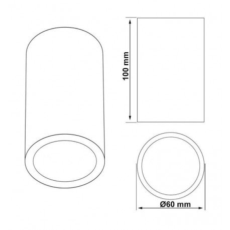 Plafond-wandlamp LED zwart aluminium dubbel ring-design GU10 IP65