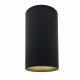 Plafond-wandlamp LED zwart aluminium dubbel ring-design GU10 IP65