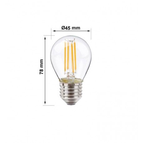 Bombilla LED Filamento 4W E27 G45 decorativa luz cálida