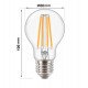 LED filamente lamp 8W E27 A60 decoratief warm licht