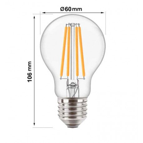 LED filamente lamp 8W E27 A60 decoratief warm licht
