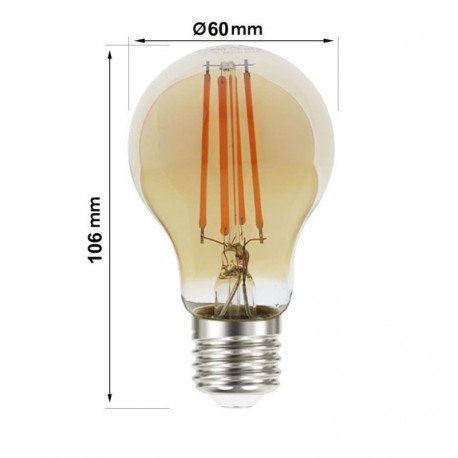 Ledfilament lamp 8W E27 A60 dimbaar 2200K
