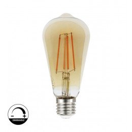 Vintage ledlamp filament 8W E27 Gold ST64 dimbaar (TRIAC)