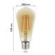 Vintage ledlamp filament 8W E27 Gold ST64 dimbaar (TRIAC)
