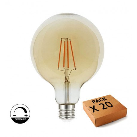 Ledlamp filament vintage 8W E27 G125 dimbaar