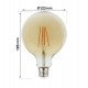 Ledlamp filament vintage 8W E27 G125 dimbaar