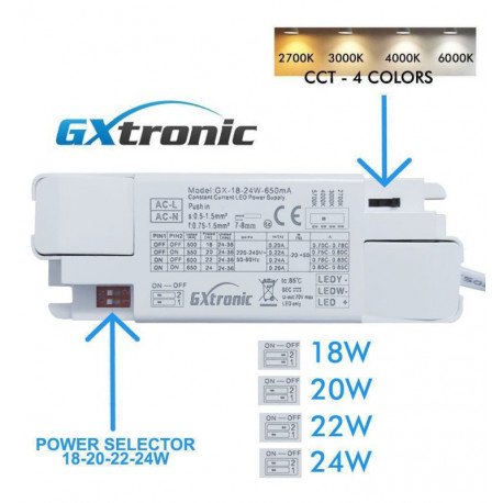 LED AR111 COB-lamp 18-24W, CCT selec., CRI+92