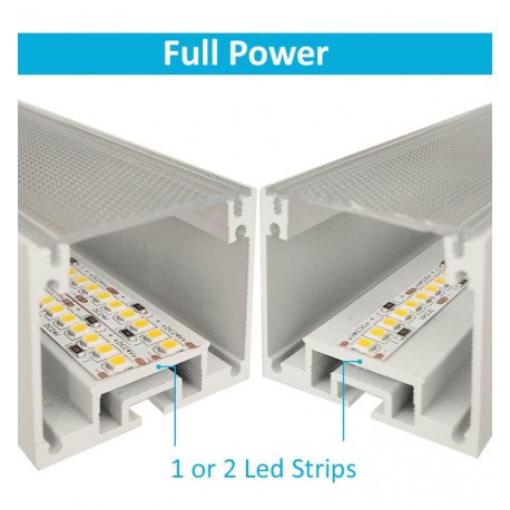 Led-profiel aluminium wit POTSDAM 2 m microprisma UGR17