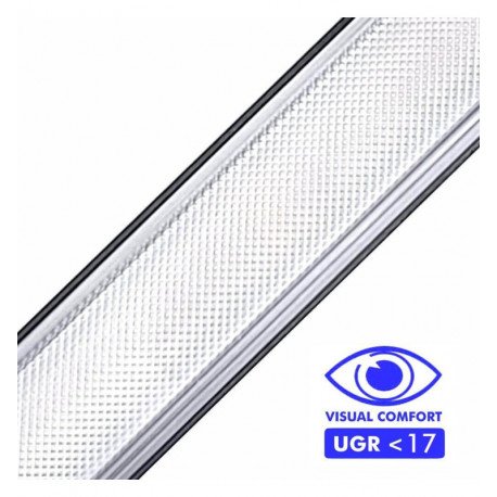 LED-profiel aluminium zwart POTSDAM 195 cm UGR17 microprisma