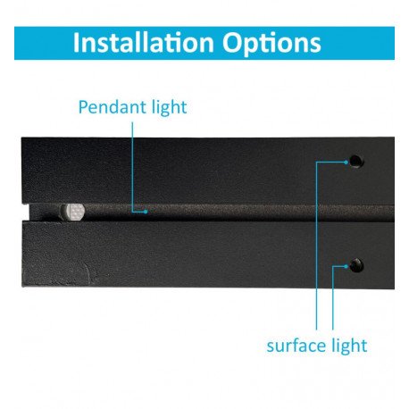 Perfil LED aluminio negro POTSDAM 195cm UGR17 microprisma
