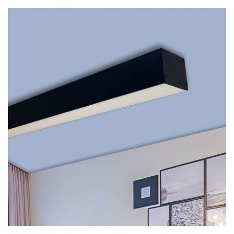 Perfil LED aluminio negro POTSDAM 195cm UGR17 microprisma