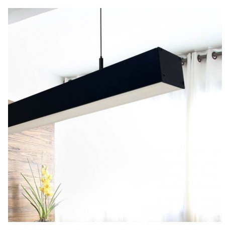 Perfil LED aluminio negro POTSDAM 195cm UGR17 microprisma