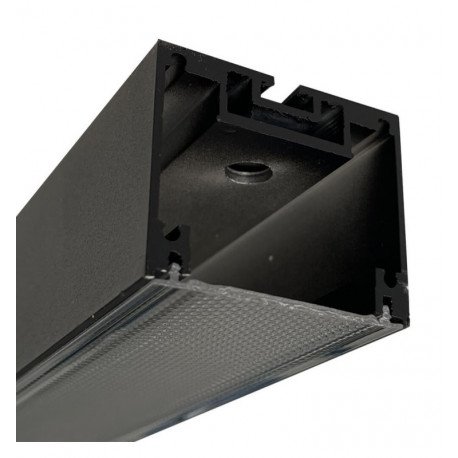 Perfil LED aluminio negro POTSDAM 195cm UGR17 microprisma