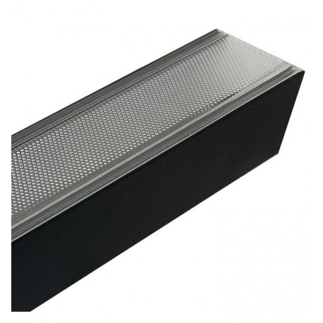 Perfil LED aluminio negro POTSDAM 195cm UGR17 microprisma