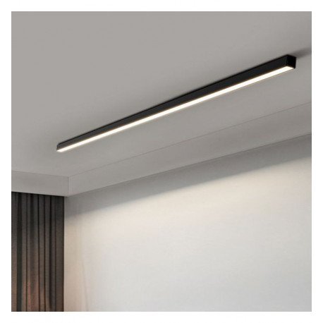 Perfil LED aluminio negro POTSDAM 195cm UGR17 microprisma