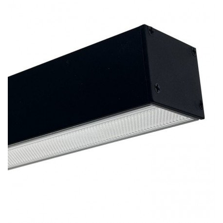 Perfil LED aluminio negro POTSDAM 195cm UGR17 microprisma