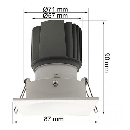 LED downlight 15W vierkant wit wolk CRI+92 UGR13