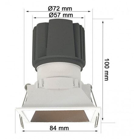 Inbouwdownlight LED 15W vierkant chroom CRI+92 UGR13