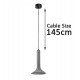 Hanglamp beton DARK industrial E14, verstelbare hoogte