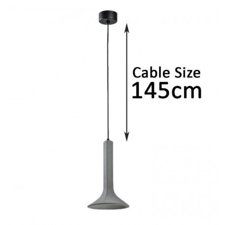 Lámpara colgante hormigón DARK industrial E14 altura regulable