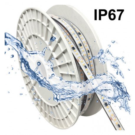 Tira LED 220V 14W/m IP67 para interior, 20m, corte cada 10cm