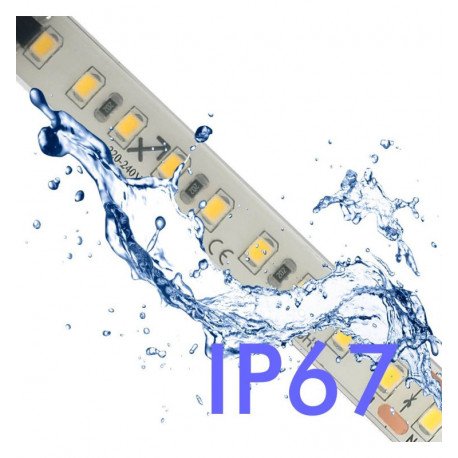 Tira LED 220V 14W/m IP67 para interior, 20m, corte cada 10cm