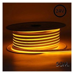 Led-neon flexibele strip 24V 8W/m oranje voor decoratie