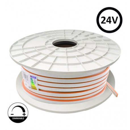 Led-neon flexibele strip 24V 8W/m oranje voor decoratie