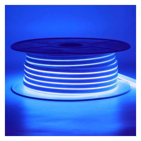 Tira Neón LED 24V 8W/m flexible para decoración azul, bobina 50m