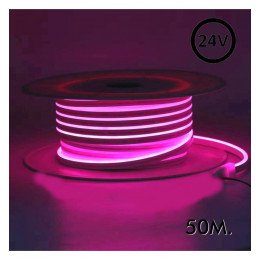 Flexibele led-neonstrip 24V 8W/m roos voor decoratie (op rol)