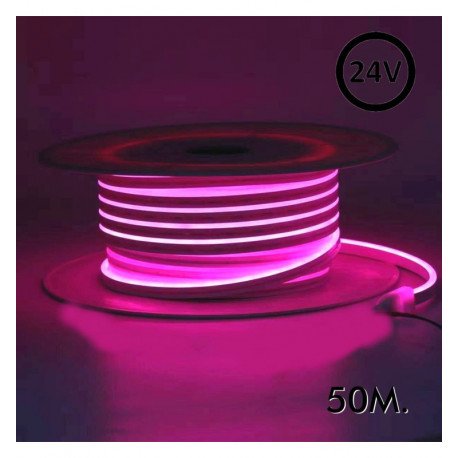 Flexibele led-neonstrip 24V 8W/m roos voor decoratie (op rol)