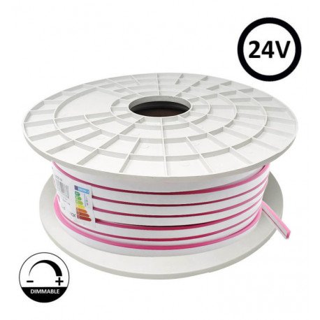 Flexibele led-neonstrip 24V 8W/m roos voor decoratie (op rol)