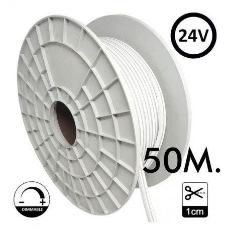 Tira de Neón LED Flexible 24V 8W/m para decoración rosa