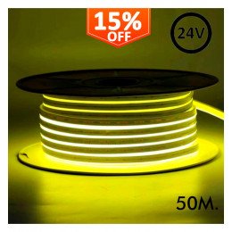 LED neonstrip flexibele 24V 8W/m 50 m geel