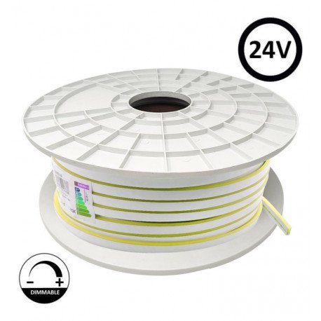 LED neonstrip flexibele 24V 8W/m 50 m geel