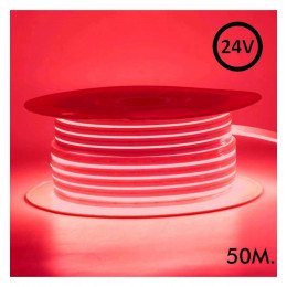 LED-neon flexibele strip 24V 8W/m rood voor decoratie