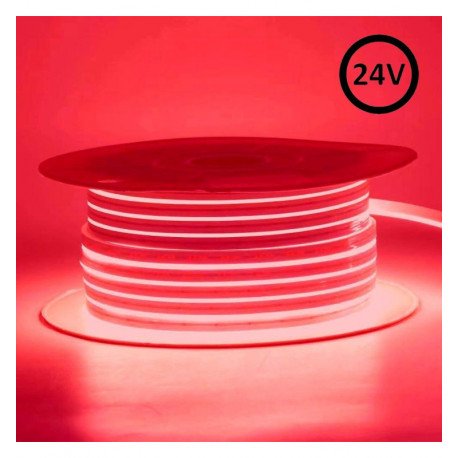 LED-neon flexibele strip 24V 8W/m rood voor decoratie