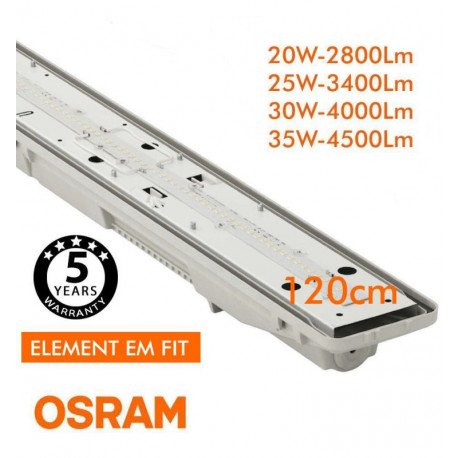 Led Armatuur waterdicht 120 cm selecteerbaar vermogen 20-35 W IP66