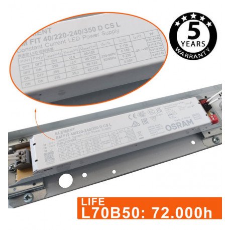 Regleta Estanca LED 120cm potencia seleccionable 20-35W IP66
