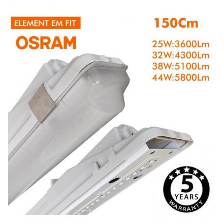 Tira LED estanca 150cm OSRAM Driver potencia seleccionable 25-44W