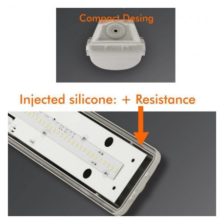 LED Armatuur waterdicht  150cm OSRAM driver instelbaar 25-44W